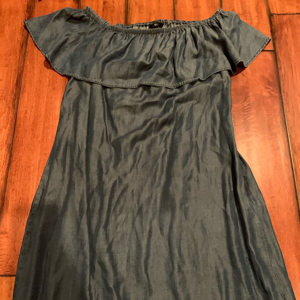 Jean colored Off the Shoulder Dress